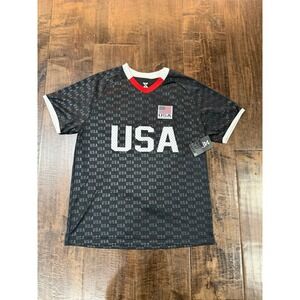 Striker Team USA Soccer Jersey  Size Large Black Lightweight Short Sleeve